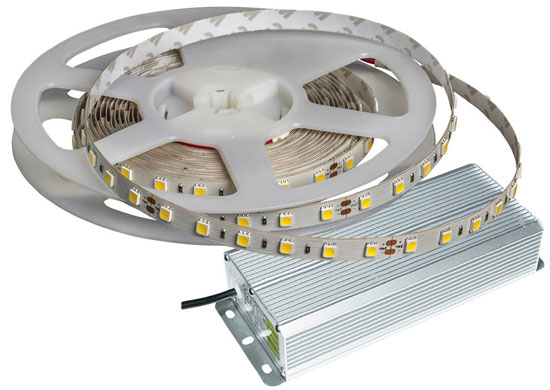 LED juostelių prijungimo prie 220 V elektros tinklo schemos ir juostelių prijungimo būdai